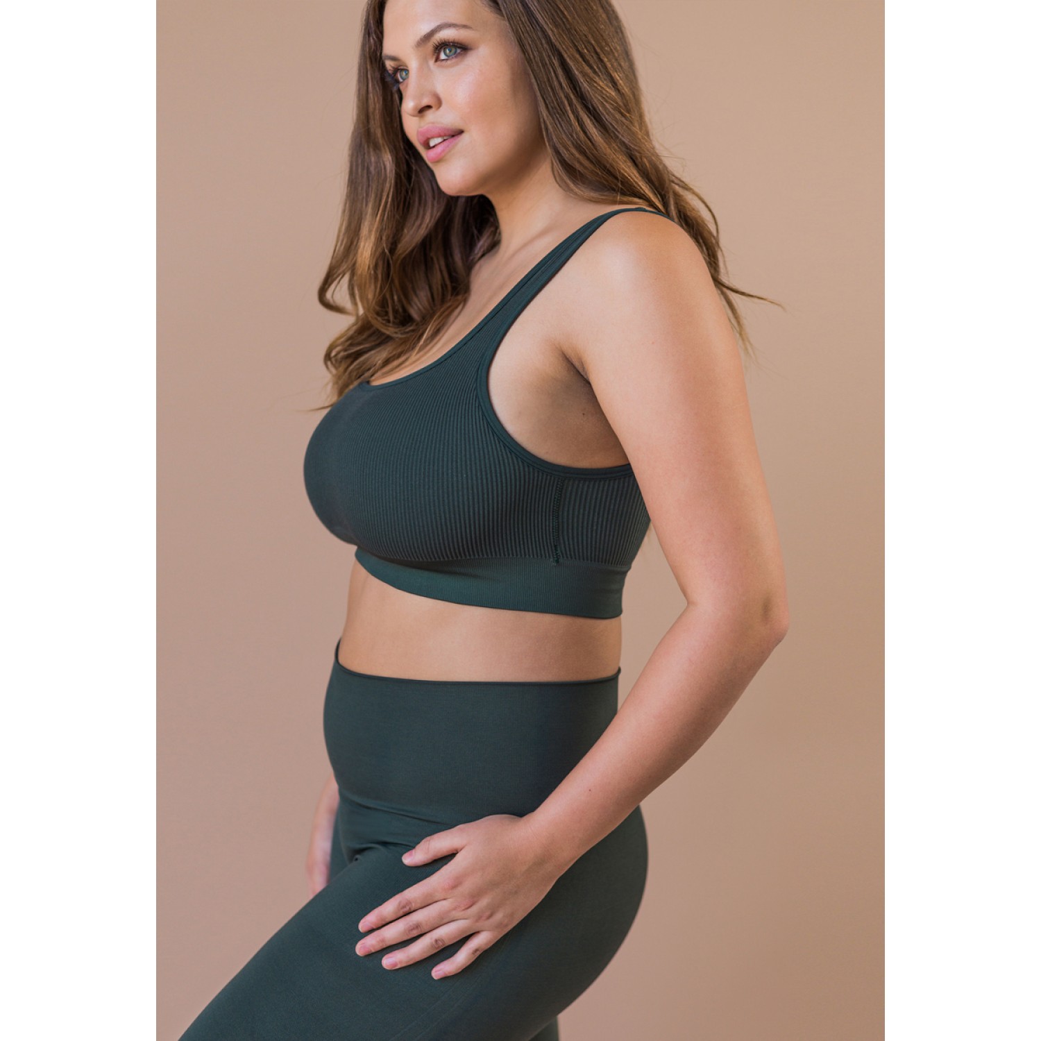 BLANQI® EVERYDAY™ RIBBED SEAMLESS BRALETTE | FOREST NIGHT