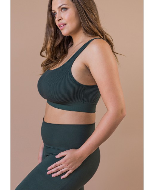 BLANQI® EVERYDAY™ RIBBED SEAMLESS BRALETTE | FOREST NIGHT