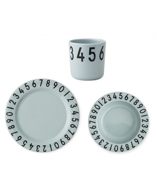 MELAMINE THE NUMBERS GIFT SET - GREEN