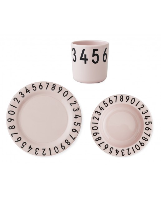 MELAMINE THE NUMBERS GIFT SET - PINK
