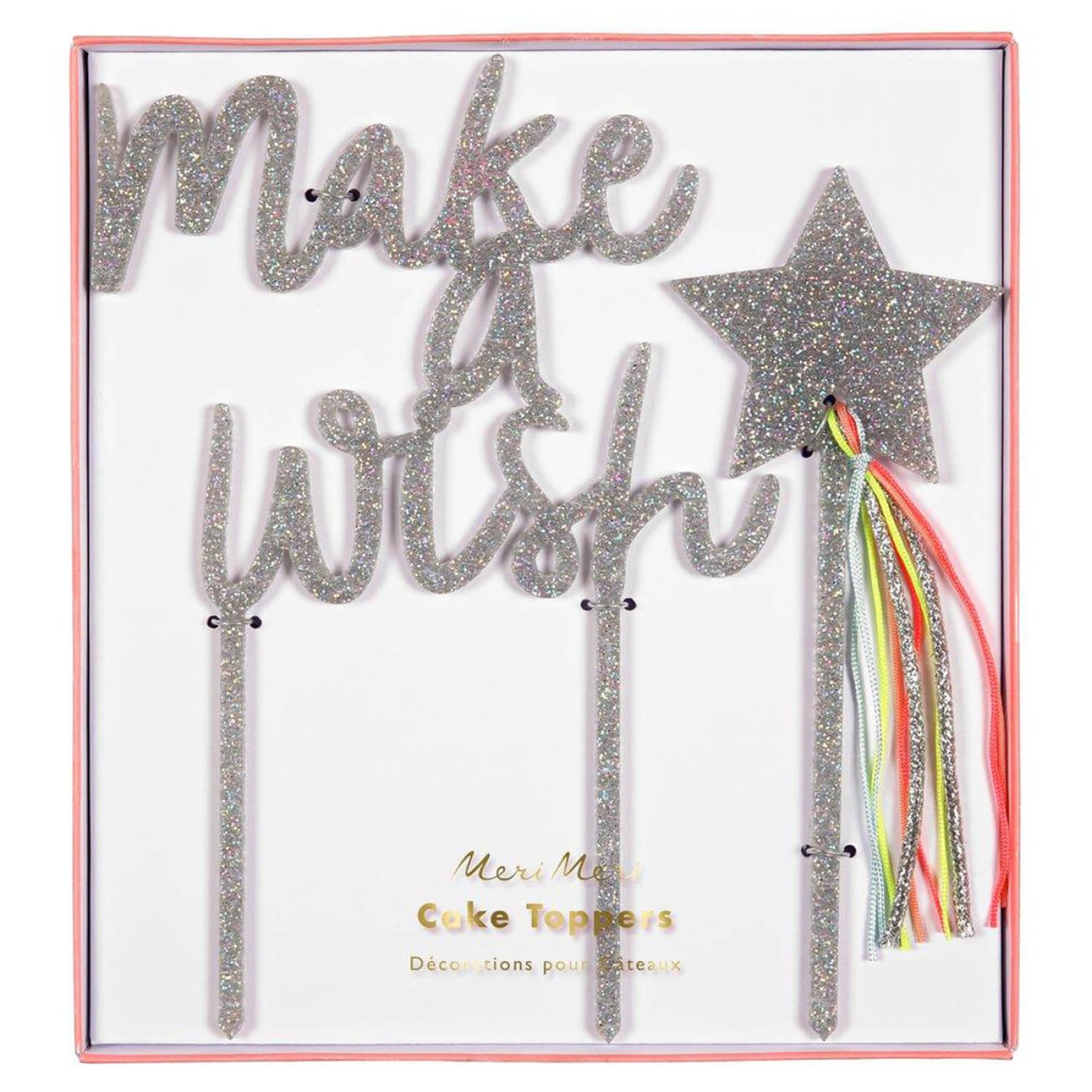 Topper Tort Meri Meri |  Make A Wish Acrylic (set de 2)